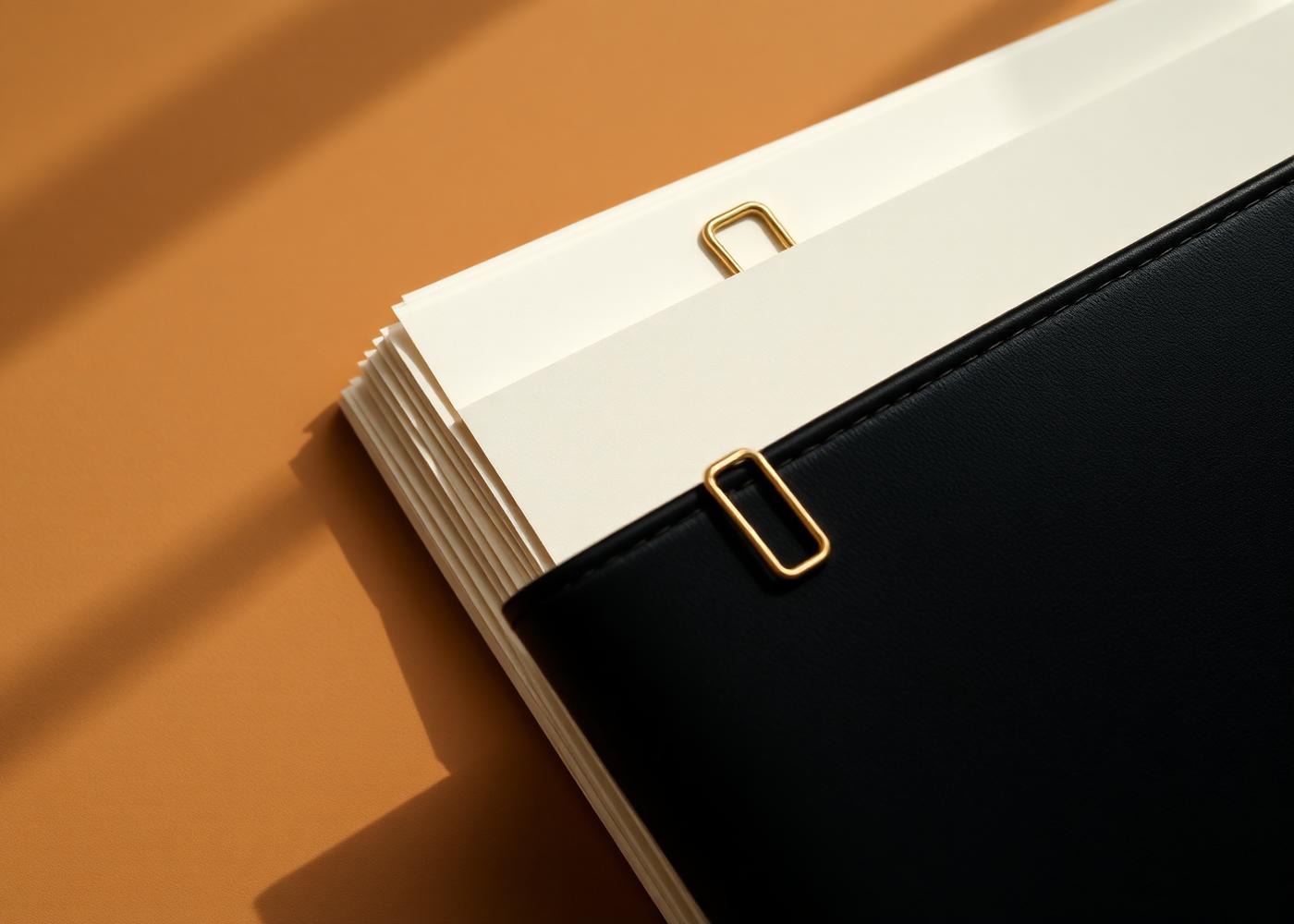 Legal documents in a leather portfolio